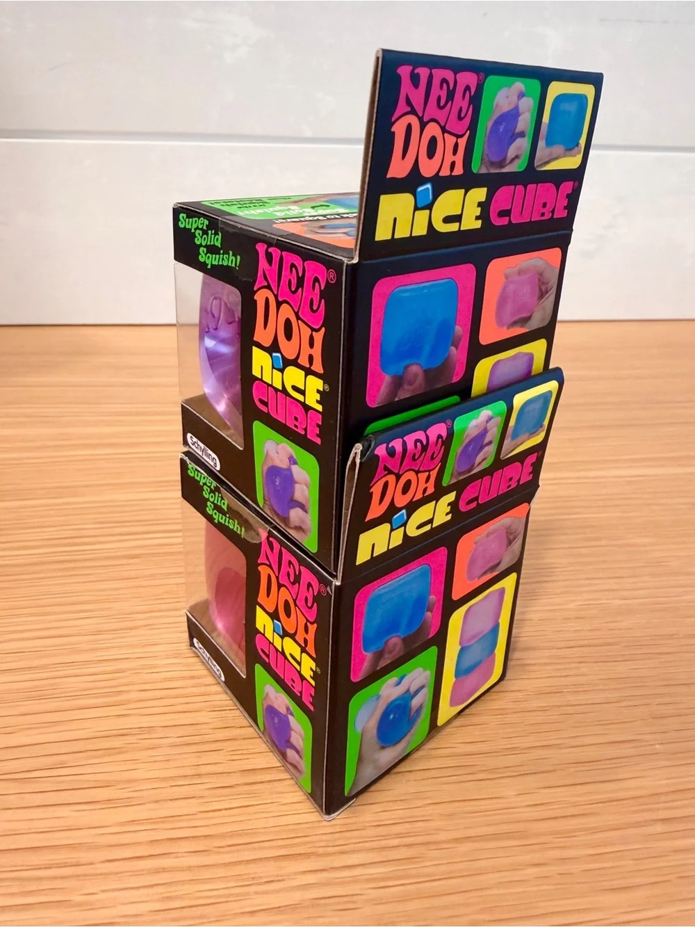 Needoh Nice Cube Squishy Pink and Purple